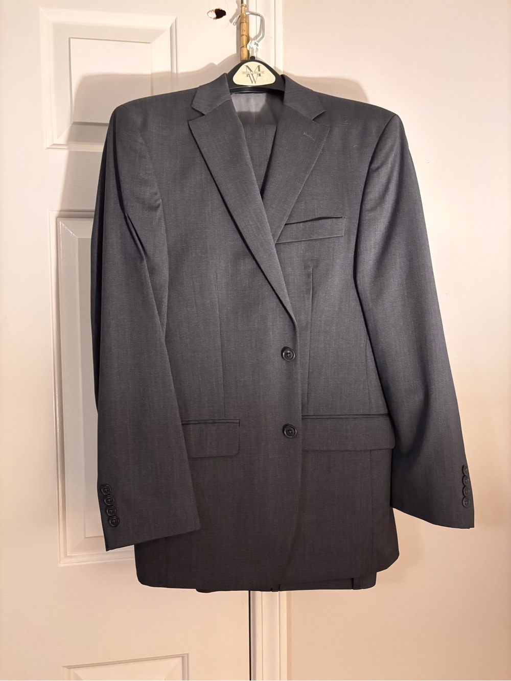 Calvin Klein Charcoal Gray Two-Button Men's Suit Jacket